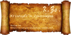 Kristyán Zsuzsanna névjegykártya