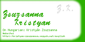 zsuzsanna kristyan business card